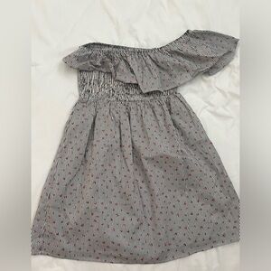 Re:named Size Small Black and White Striped Dress One Shoulder